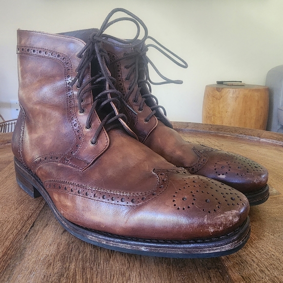 Thursday Boot Co Leather Wingtip Boots Mens Size 9 - Picture 8 of 13